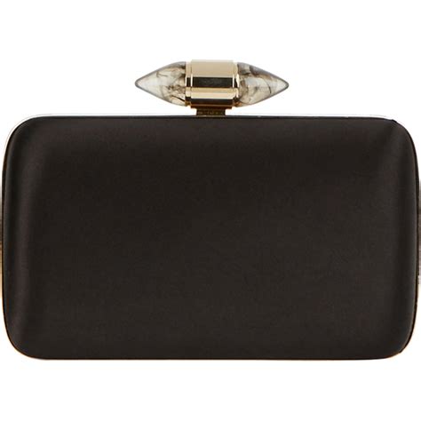 givenchy black satin clutch with jewelry clasp